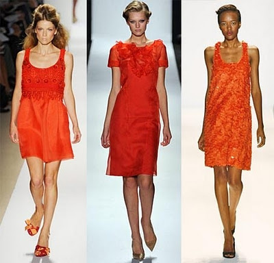 одежда оранжевая, одежда апельсинового и мандаринового цветов, мода 2012, показ мод