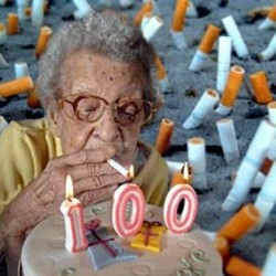 Бросила курить в 102 года