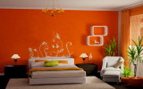 Оранжевая спальня фото