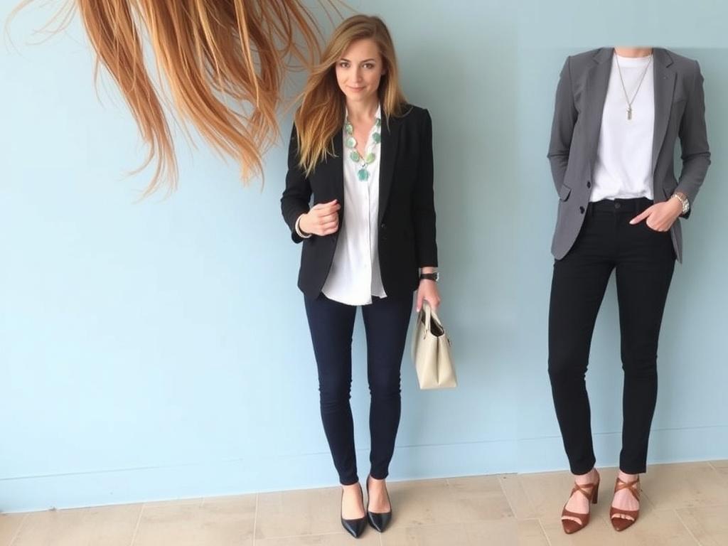 Estilismos con la chaqueta blazer: de formal a casual con un solo cambio.. Accesorios y color: cómo influyen sin restar simplicidad