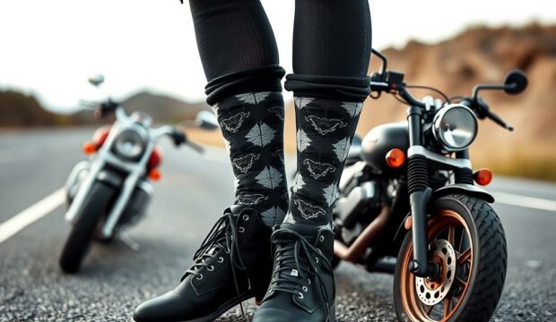 Носки с мотоциклами: байкерский шик