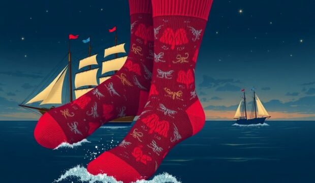 Носки с кораблями: морская романтика