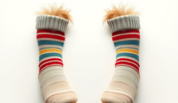 Носки с волосами: текстура образа