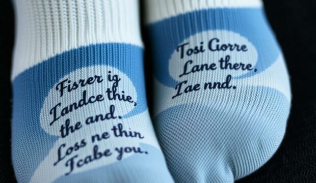 Носки с надписями: текстовые акценты
