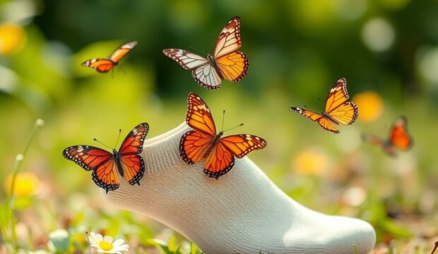 Носки с бабочками: лёгкость и красота