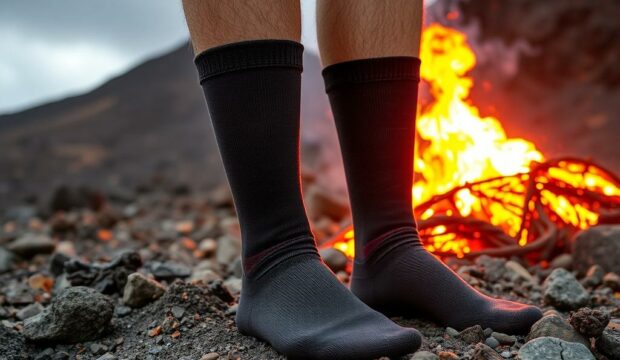Носки для вулканологов: термостойкость — шаг к уверенности на краю лавы
