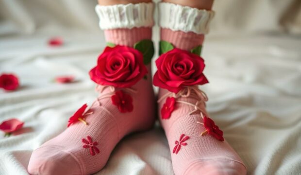 Носки с цветами: романтичный штрих