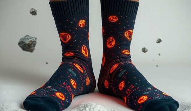 Носки с метеоритами: динамичный образ