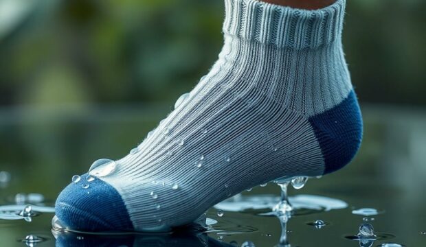 Носки с каплями воды: чистота и свежесть