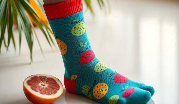 Носки с фруктами: тропический настрой