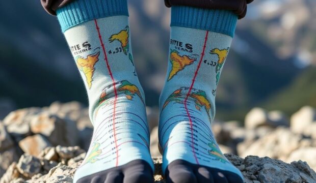 Носки с географическими координатами: для любителей приключений