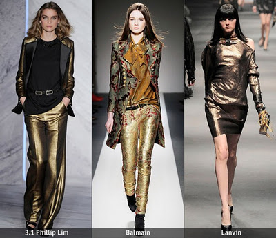 Одежда цвета металлик, мода 2012, показ мод