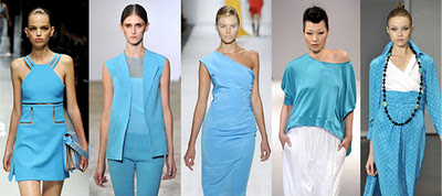 голубые цвета, мода 2012, тенденции моды весна 2012