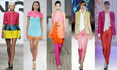 неоновые цвета, мода 2012, тенденции моды весна 2012