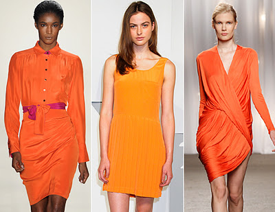 одежда оранжевая, одежда апельсинового и мандаринового цветов, мода 2012, показ мод