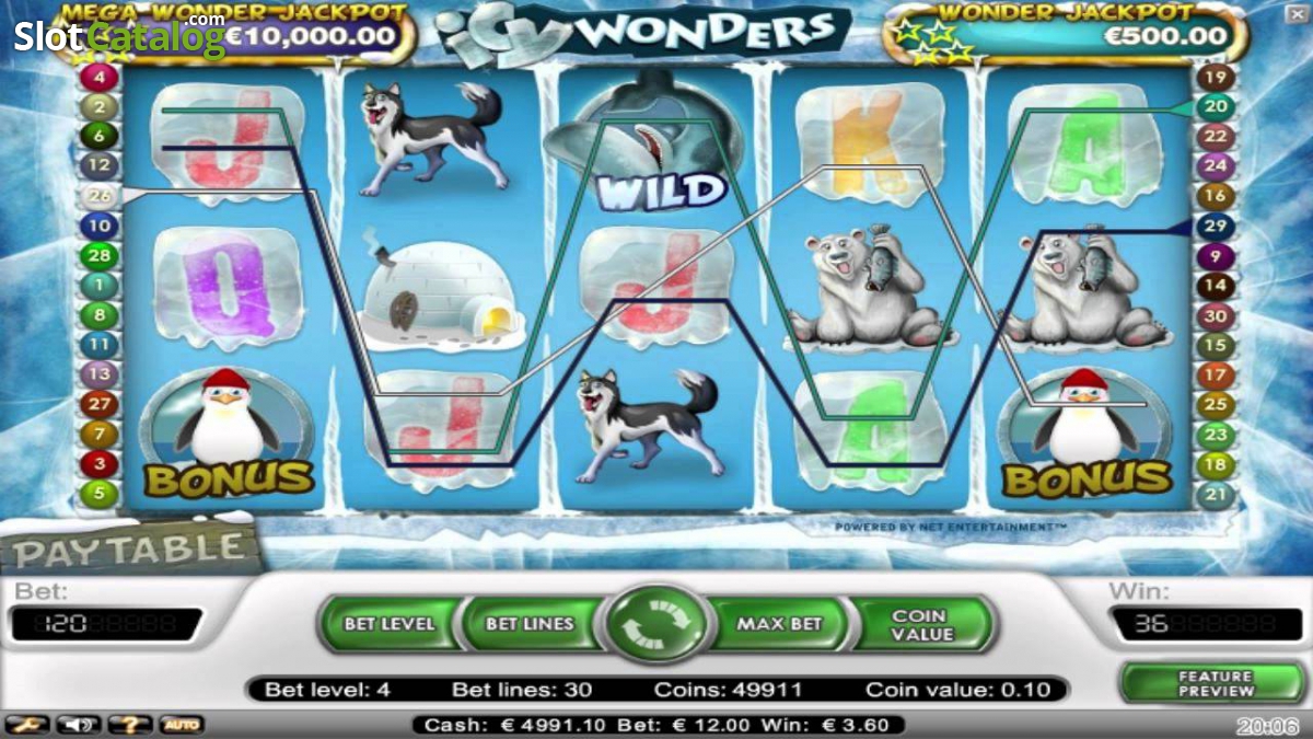 Как играть в слот Icy Wonders?