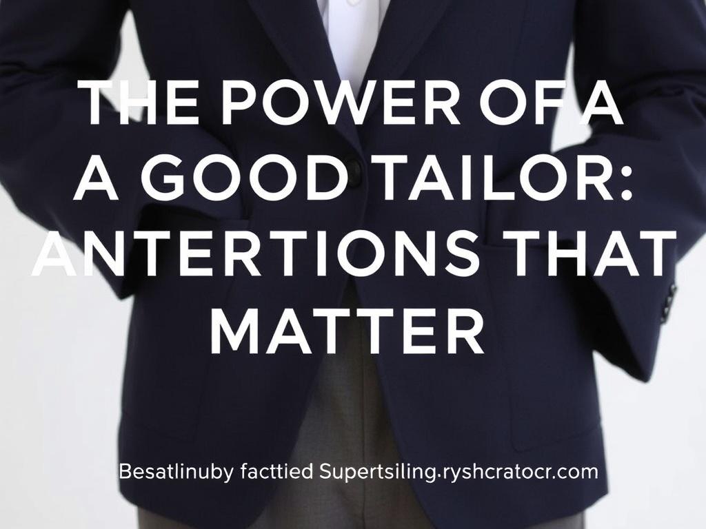     The Power of a Good Tailor: Alterations That Matter. Sustainable Fashion and Tailoring: Make More, Waste Less