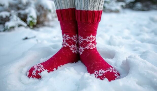 Носки с первым снегом: начало зимы