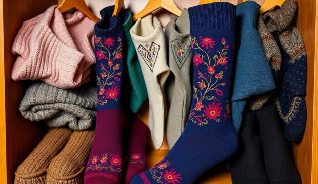 Носки с вышивкой: ручная работа в гардеробе