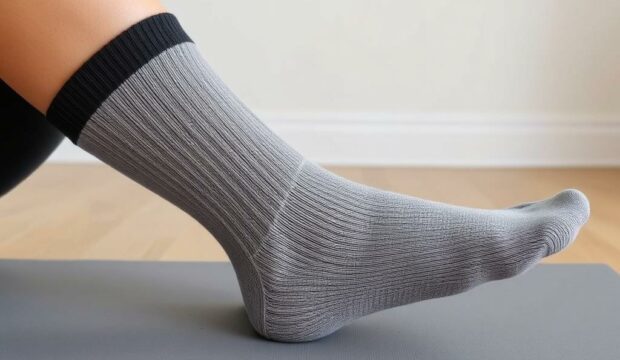 Носки для тренеров по пилатесу: фиксация стопы