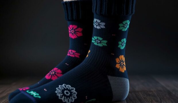 Носки с соединениями: комбинация принтов