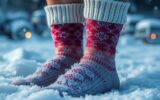 Носки с инеем: морозная красота