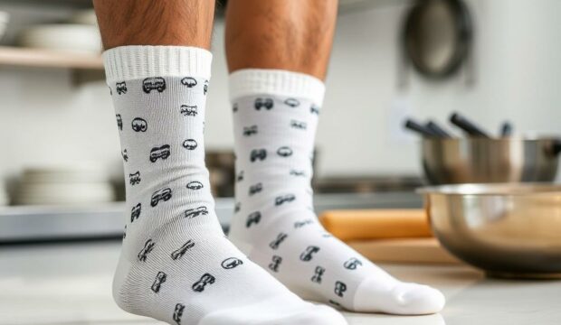 Носки для поваров на кухне: нескользящие