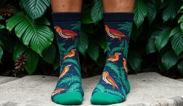 Носки с джунглями: экзотика на ногах