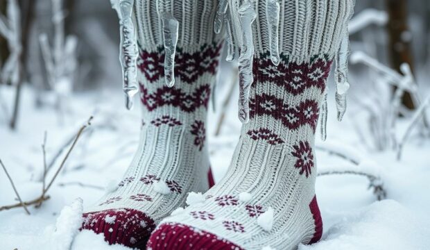 Носки с сосульками: зимняя реальность